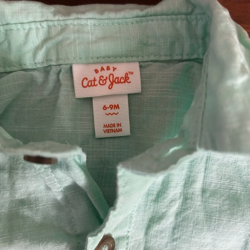 Cat & Jack Mint Green Baby Bodysuit, Size 6-9 M